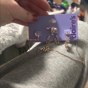 Claire's Gold Snake Jewelry Set
